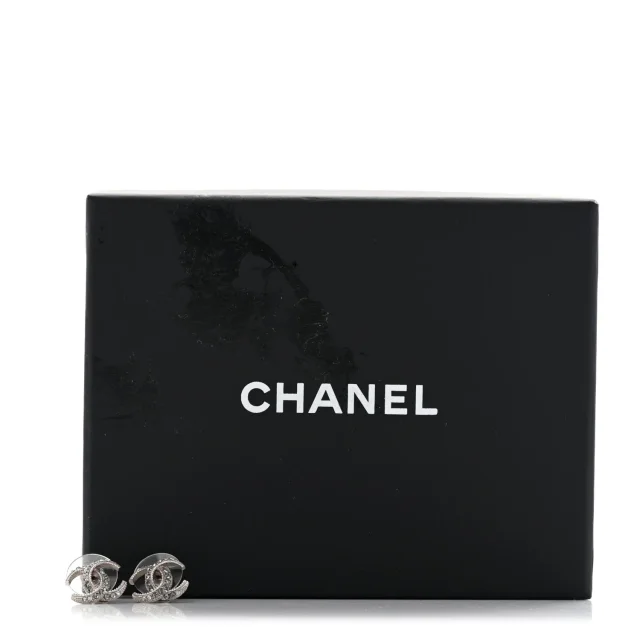 Chanel Crystal CC Earrings Silver in Silver from FASHIONPHILE, photo 5 of 5