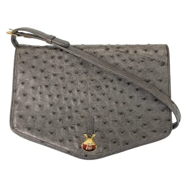 Bally Ostrich Leather Shoulder Bag in Ostrich from LuxUness