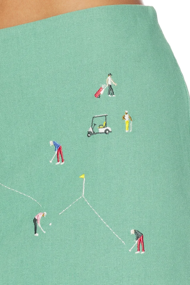 Yellow The Label Golf Scene Linen Skort in Green, photo 6 of 6 from REVOLVE (Canada)