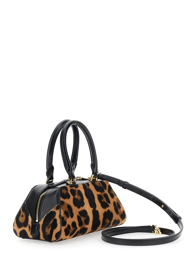 Givenchy 'Antigona East West' Brown Mini Handbag with Animalier Print and Logo Lettering on the Front in Leather Woman in Multicolor 100% Calf, photo 6 of 12 from Gaudenzi Boutique