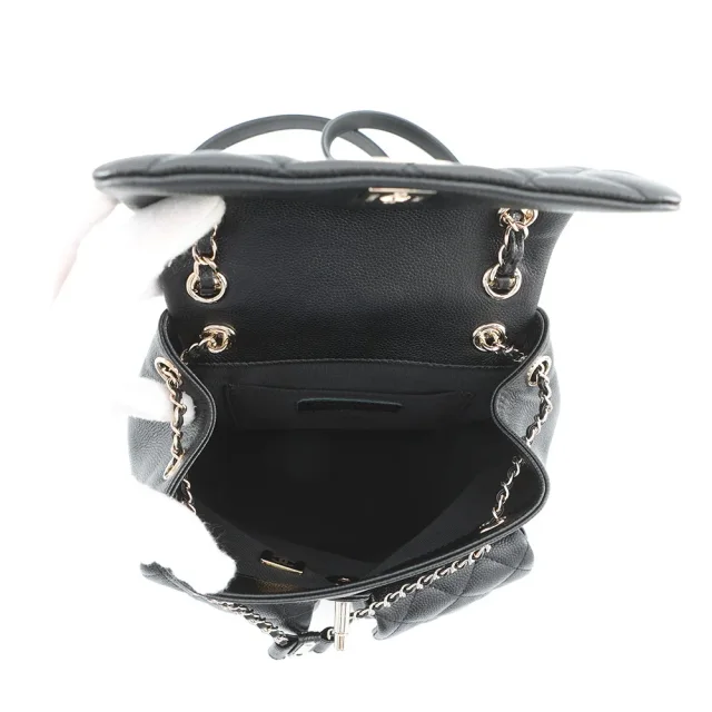Chanel Matelasse CC Logo Backpack BlackAS3787 Caviar Leather in Caviar leather from GALLERY RARE, photo 6 of 13