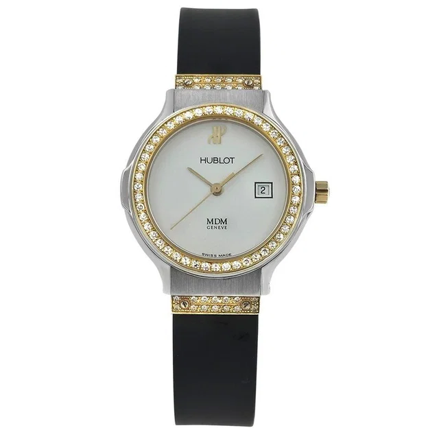 Hublot 1391.2 Quartz Diamond Black Dial Ladies Watch 1391.2 in yellow|silver|gold|gray|black from Jomashop.com