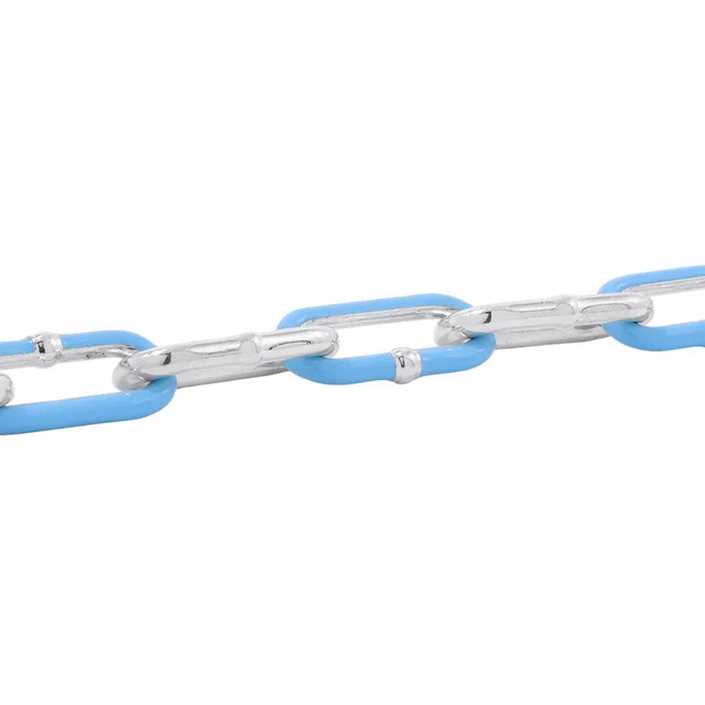 Bottega Veneta Chain Bracelet Size S Light Blue SV925 Light BlueEnamel in Blue from GALLERY RARE, photo 2 of 3
