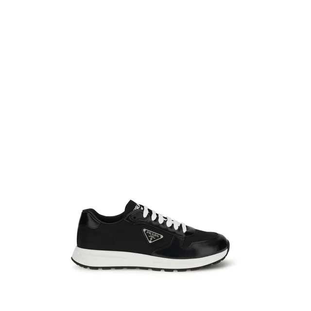 Prada Black Recycled Polyamide Athletic Sneakers in Black Nylon from HEWI