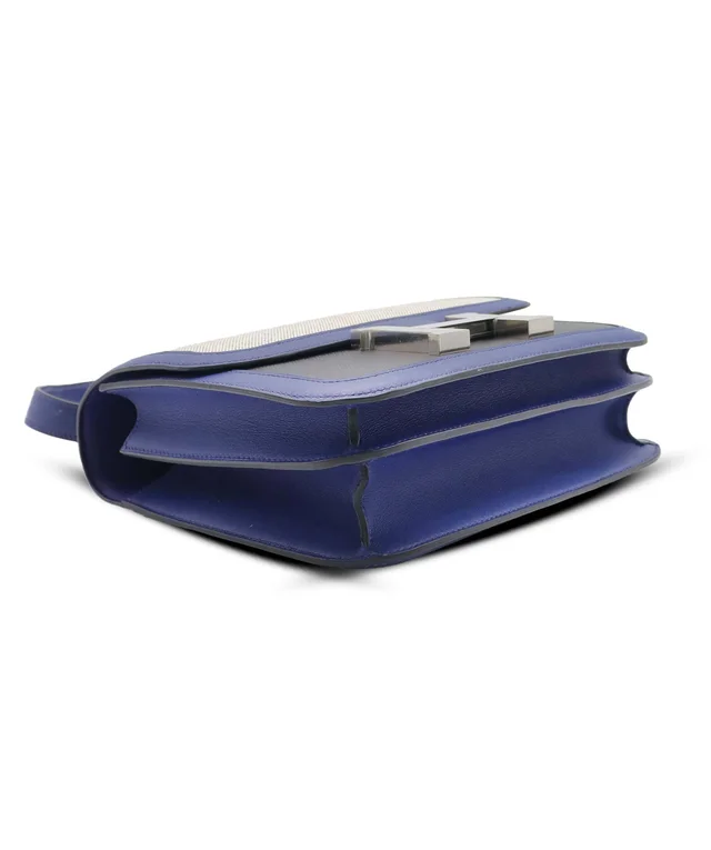 Hermès Constance 24 swift/Toile Black/Blue Saphir SHW in Black Swift leather from Luxury Promise, photo 6 of 11