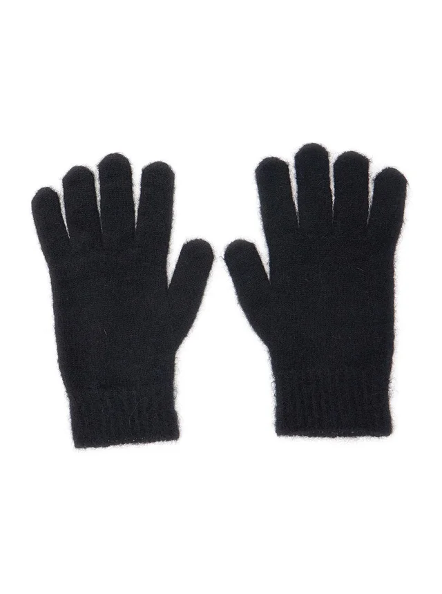 VIVIENNE WESTWOOD Black Gloves with Orb Logo Embroidered on the Front in Wool Blend Unisex in Black 60% Alpaca 10% Mohair 30% Polyamide, photo 4 of 6 from Gaudenzi Boutique