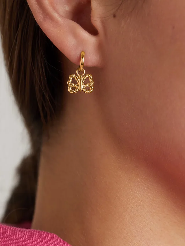 ALISON LOU Butterfly Streamer 14-karat gold single earring in Metallic, photo 2 of 2 from NET-A-PORTER (Canada)
