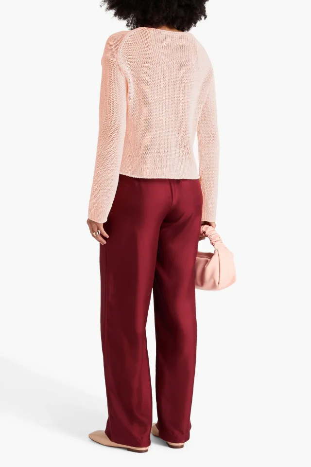 Vince Cotton-Blend Crew Neck Sweater in Pink, photo 3 of 4 from THE OUTNET
