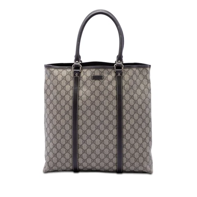 Beige Gucci GG Supreme Joy Vertical Tote in Beige Coated canvas from Designer Revival
