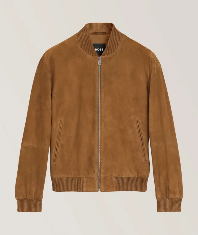 Muller Suede Bomber in Green, image 1 of 1 from Harry Rosen