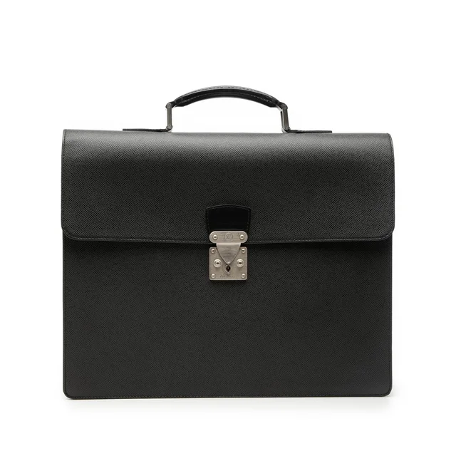 Black Louis Vuitton Taiga Robusto 2 Business Bag in Black Leather from Designer Revival, photo 1 of 1