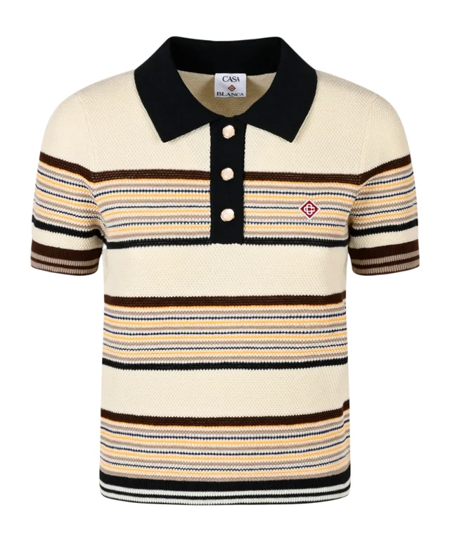 Casablanca Café striped-pattern polo top from SENSER, photo 1 of 1