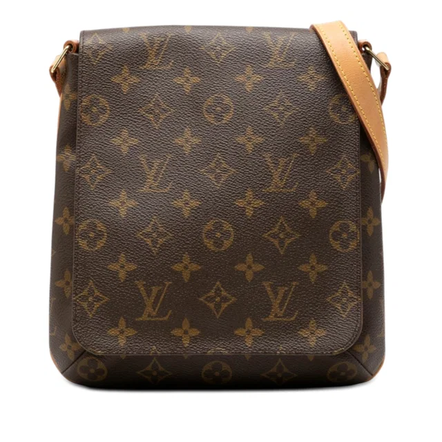 Brown Louis Vuitton Monogram Musette Salsa PM Short Strap Shoulder Bag in Brown Coated canvas from Designer Revival