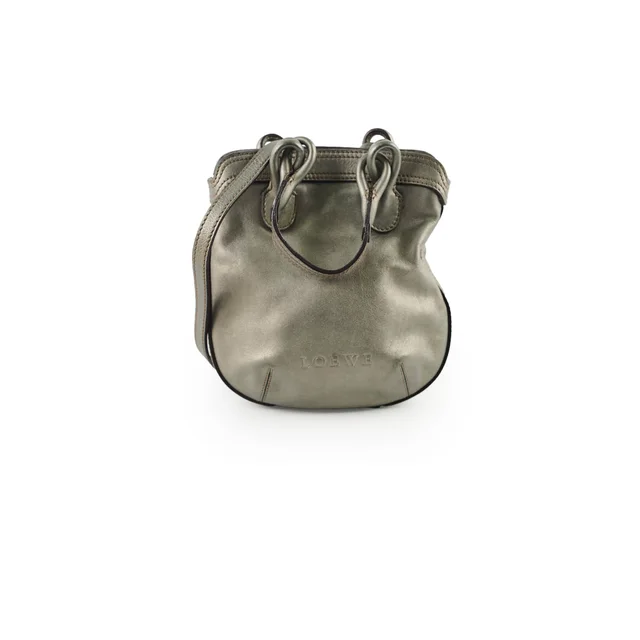 Loewe Top Handle Crossbody Metallic Silver Grey in Grey Leather from The Purse Affair