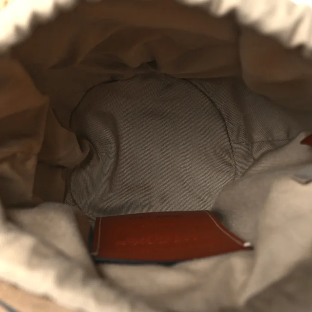 Chloé Raffia Calfskin Small Woody Striped Basket Bag Brown in Brown Calfskin from FASHIONPHILE, photo 5 of 10