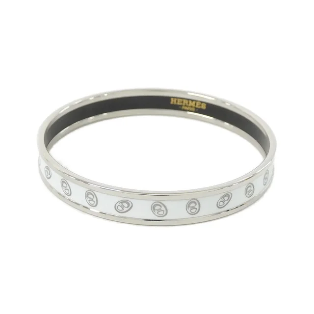 HERMES bangle in WHITE (white) / PALLADIUM (SILVER) / Palladium (silver) hardware Inner circumference x width: 19cm x 0.9cm from KOMEHYO