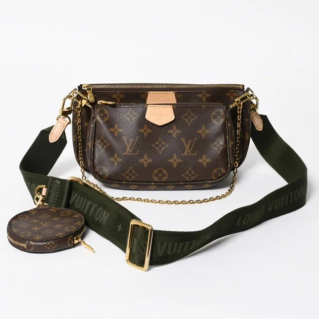 Louis Vuitton Monogram Multi Pochette Accessoires Khaki Shoulder Bag in Green Coated canvas from The Reluxe