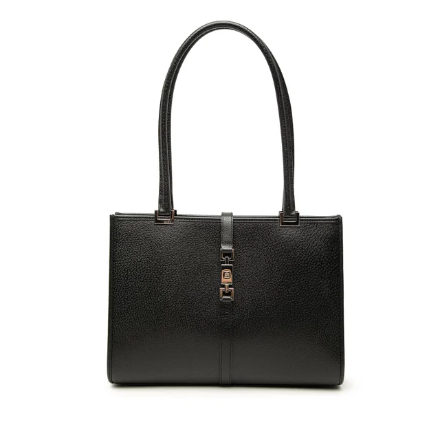 Black Gucci Calfskin Jackie Tote in Black Calfskin from Designer Revival