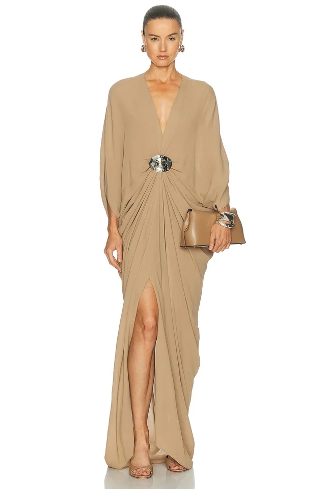 SILVIA TCHERASSI Fiore Tunic Dress in Beige from FWRD, photo 1 of 1
