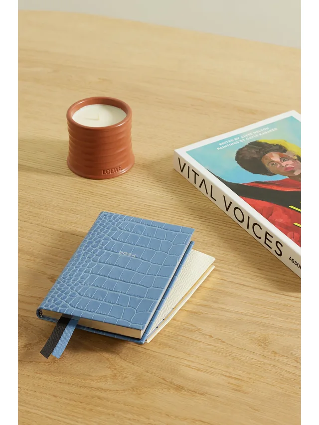 SMYTHSON Panama Mara 2024 croc-effect leather weekly diary in Blue, photo 2 of 2 from NET-A-PORTER (Canada)
