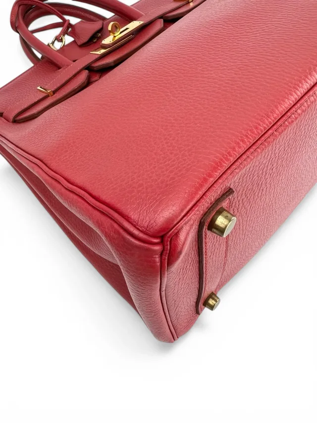 Hermès Rouge Clemence 32cm HAC Birkin Bag Clemence in Red Clemence leather from Season 2 Consign, photo 13 of 15