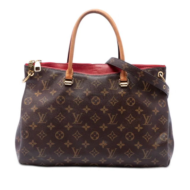 Brown Louis Vuitton Monogram Pallas MM Satchel in Brown Coated canvas from Designer Revival
