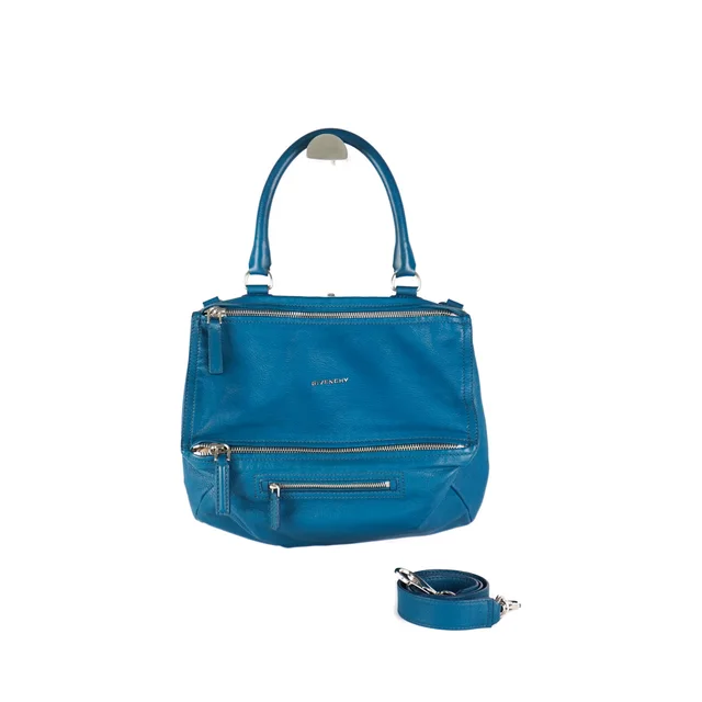 Givenchy Large Pandora Bag Teal Grained Leather in Blue Caviar leather from The Purse Affair
