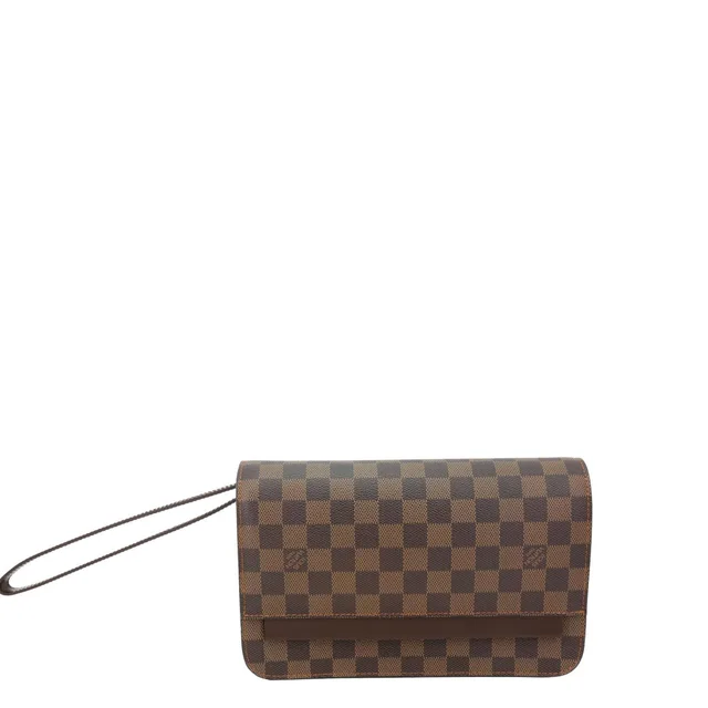 Louis Vuitton Saint Louis Damier Ebene Pochette Clutch Bag Brown in Brown Canvas from Dallas Designer Handbags