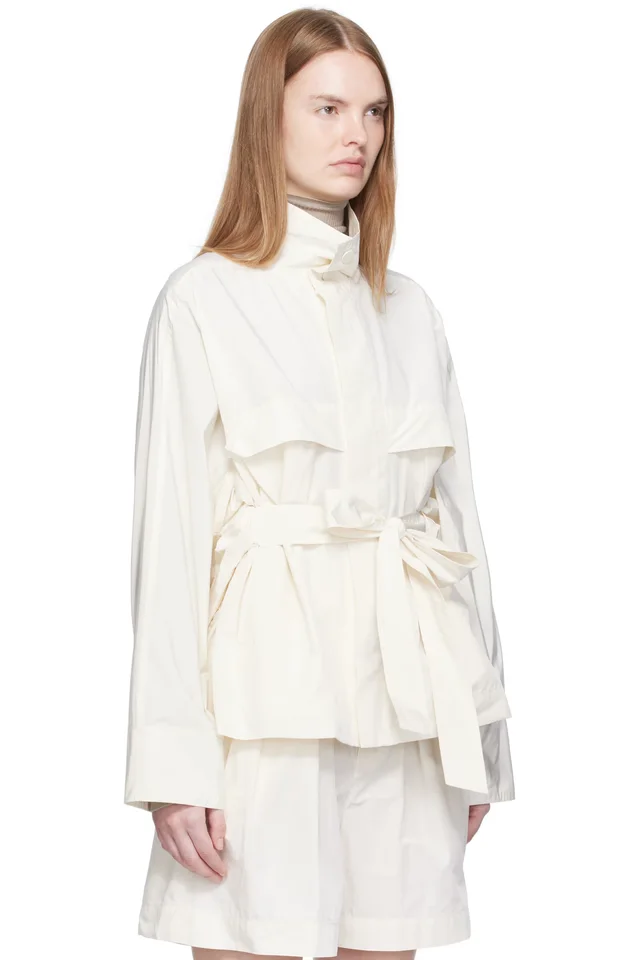 ISSEY MIYAKE Off-White Crumpled U Blouson Jacket, photo 2 of 4 from SSENSE