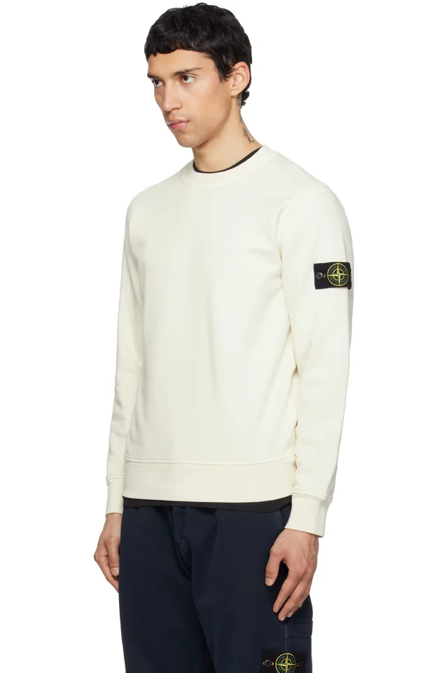 Stone Island Off-White 6100060 Organic Cotton Fleece Sweatshirt, photo 4 of 5 from SSENSE