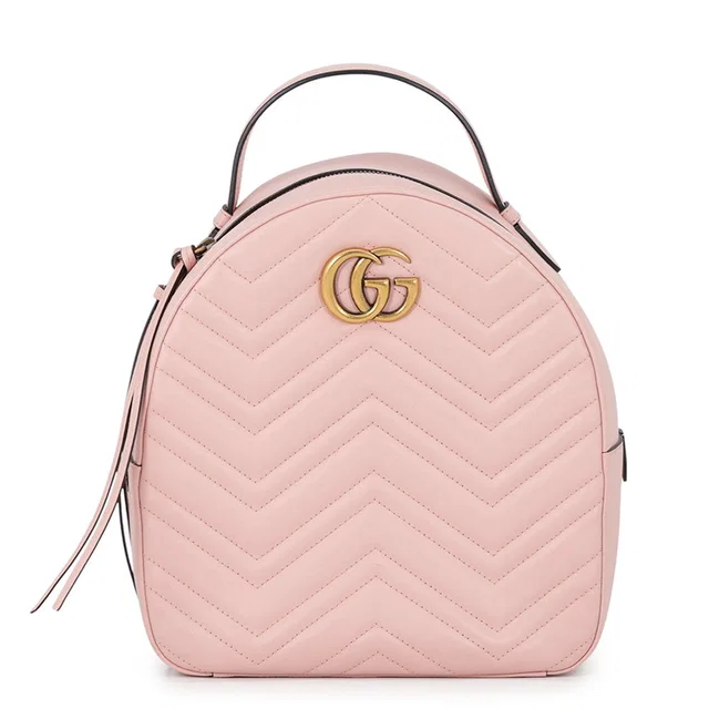 Gucci GG Marmont Backpack Pink476671 DTDHT 5909 Leather in Leather from GALLERY RARE