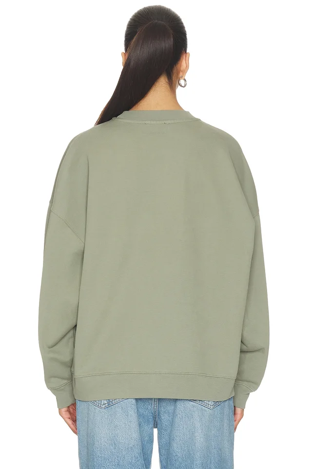 ANINE BING Miles Letternan Sweatshirt in Sage, photo 3 of 5 from REVOLVE (Canada)