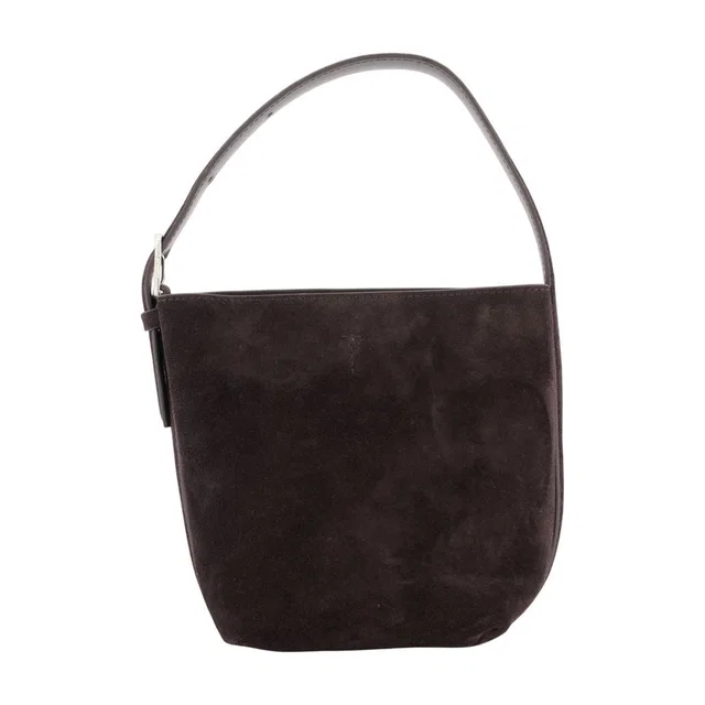 TOTEME Petite Belted Shopper Shoulder Bag — Brown Calfskin in Brown Calfskin from HEWI
