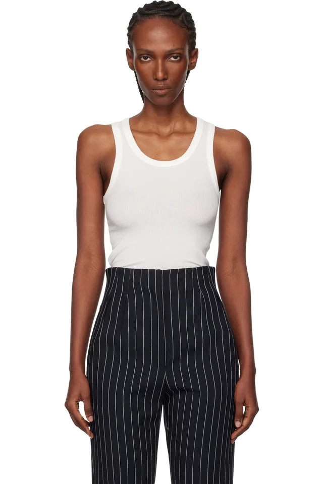 Mugler White Ribbed Tank Top from SSENSE, photo 1 of 1