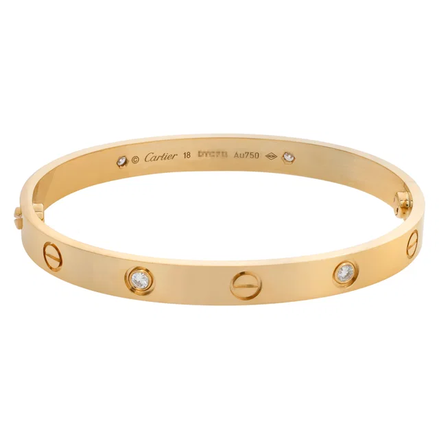 Cartier Love bracelet 18k yellow gold with 4 diamonds in Yellow Yellow Gold from Gray And Sons