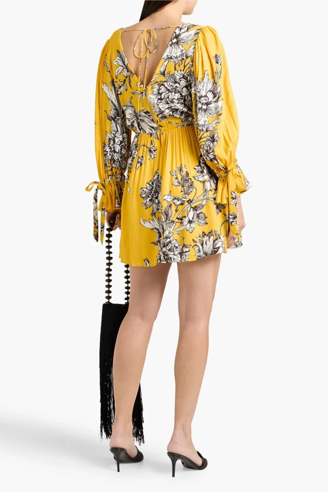 Alice + Olivia Clarissa Floral-Print Crepe Mini Dress, photo 3 of 4 from THE OUTNET