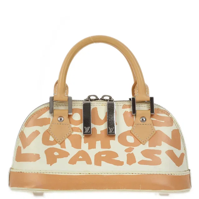 Louis Vuitton 2001 Beige Graffiti Alma PM Handbag M92178 in Beige Leather from AMORE Vintage Tokyo