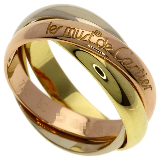 Cartier Trinity 50 Ring 18K Yellow Gold 18K White Pink in White from The Reluxe