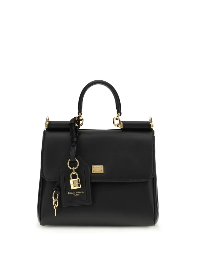 Dolce & Gabbana My Sicily Top Handle Bag — Black Calf Leather Bos Taurus in Black Calfskin from HEWI