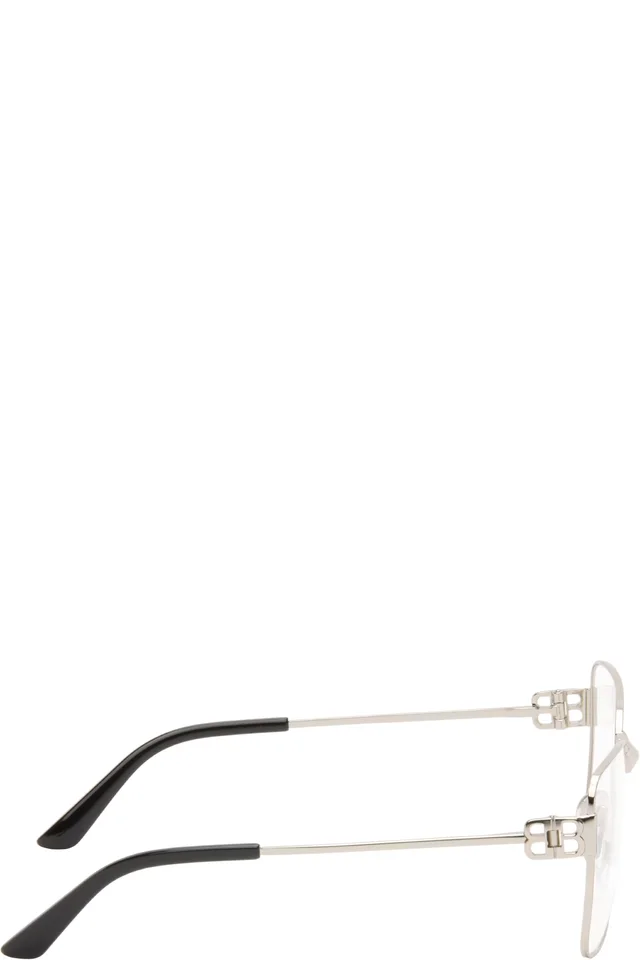 Balenciaga Silver Mercury Squared Metal Glasses, photo 2 of 4 from SSENSE