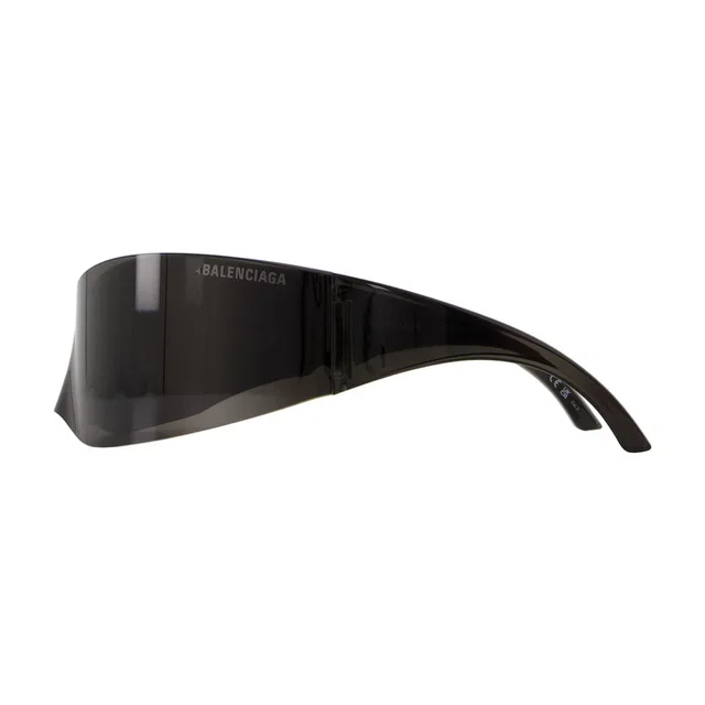 Balenciaga Bb0299s-001 Wraparound Nylon Sunglasses — Black in Black Nylon from HEWI
