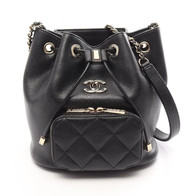 Chanel Shoulder Bag Quilted Black Caviar Leather in Black Caviar leather from The Reluxe