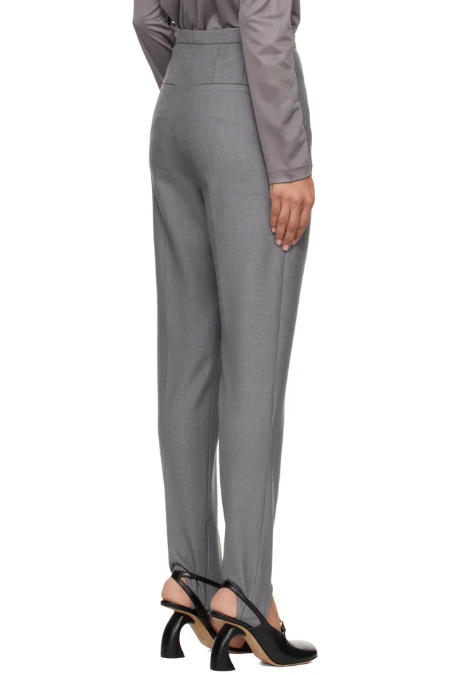 Dries Van Noten Gray Stirrup Trousers, photo 3 of 4 from SSENSE