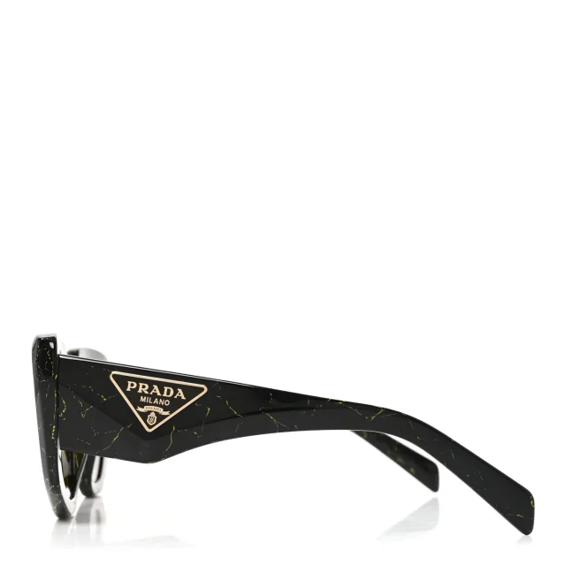 Prada Acetate Symbole Sunglasses SPR 14Z Black Marble in Black from FASHIONPHILE, photo 3 of 7