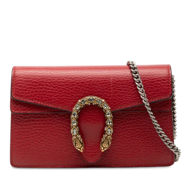 Red Gucci Mini Leather Dionysus Crossbody in Red Leather from Designer Revival