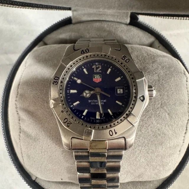 TAG Heuer Silver Stainless Watch With Blue Dial in silver|blue|gray from Poshmark