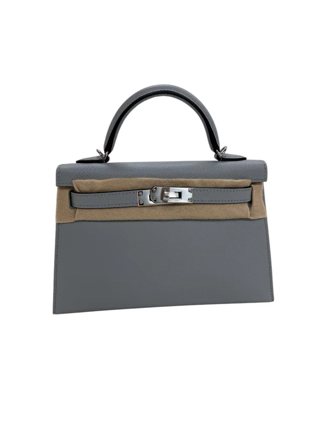 Hermès Kelly 20 Blue Glacier Epsom PHW #K in Blue Epsom leather from Luxury Promise