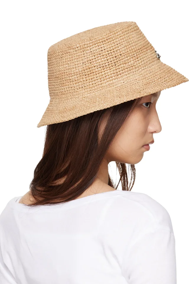 Vivienne Westwood Beige Raffia Bucket Hat, photo 3 of 3 from SSENSE
