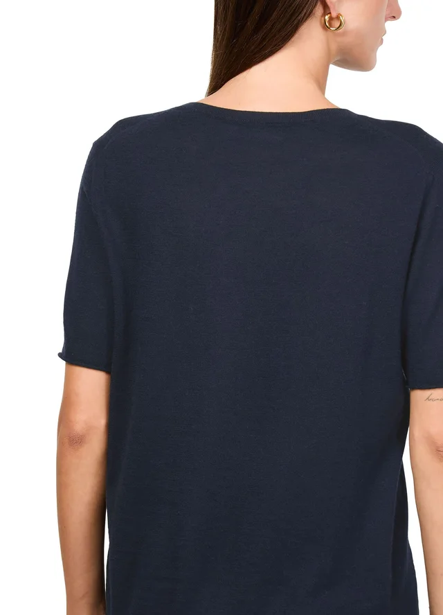 LISA YANG Ari short sleeves cashmere t-shirt in Blue 100% cashmere, photo 5 of 6 from 24S (US)
