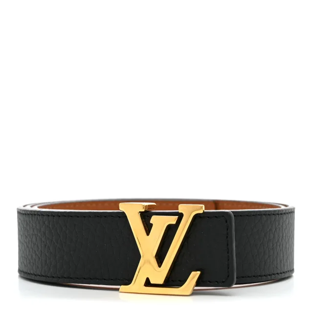 Taurillon Calfskin 30mm LV Initiales Reversible Belt 80 32 Black in Black Calfskin from FASHIONPHILE, photo 2 of 8